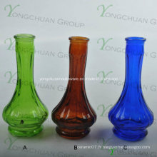 Vases en verre fabriqués en machine Grossistes Vase en verre clair incliné